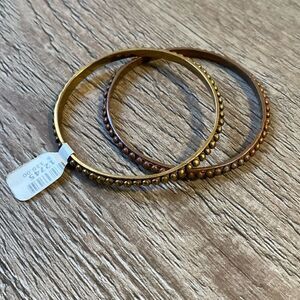 Sunahara Jewelry Gold and Copper Bronze Tone Studded Bangle Bracelets